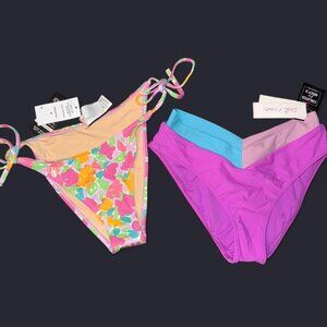 set of 2 Multi-coloured bikini bottoms. size Medium NWT!